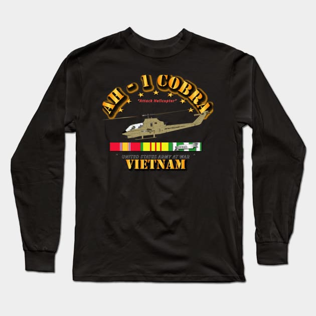 Army - AH-1 Cobra w VN Svc Ribbons Long Sleeve T-Shirt by twix123844